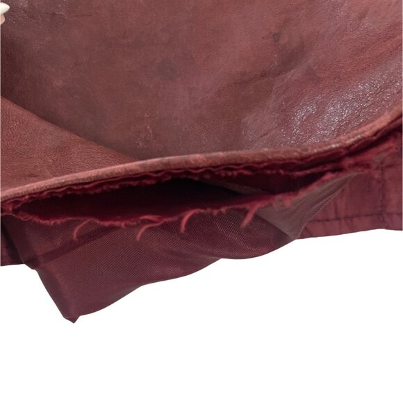 Jordache Vintage Unisex Red Leather Western Country Boho Vest Sz M - Picture 5 of 10